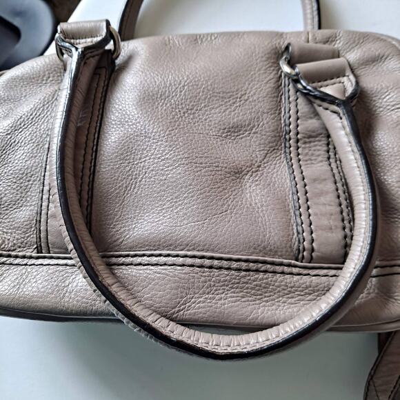 Calvin Klein Bag Women Taupe Leather Hobo Shoulder Strap Silver Hardware Taupe - Picture 16 of 16